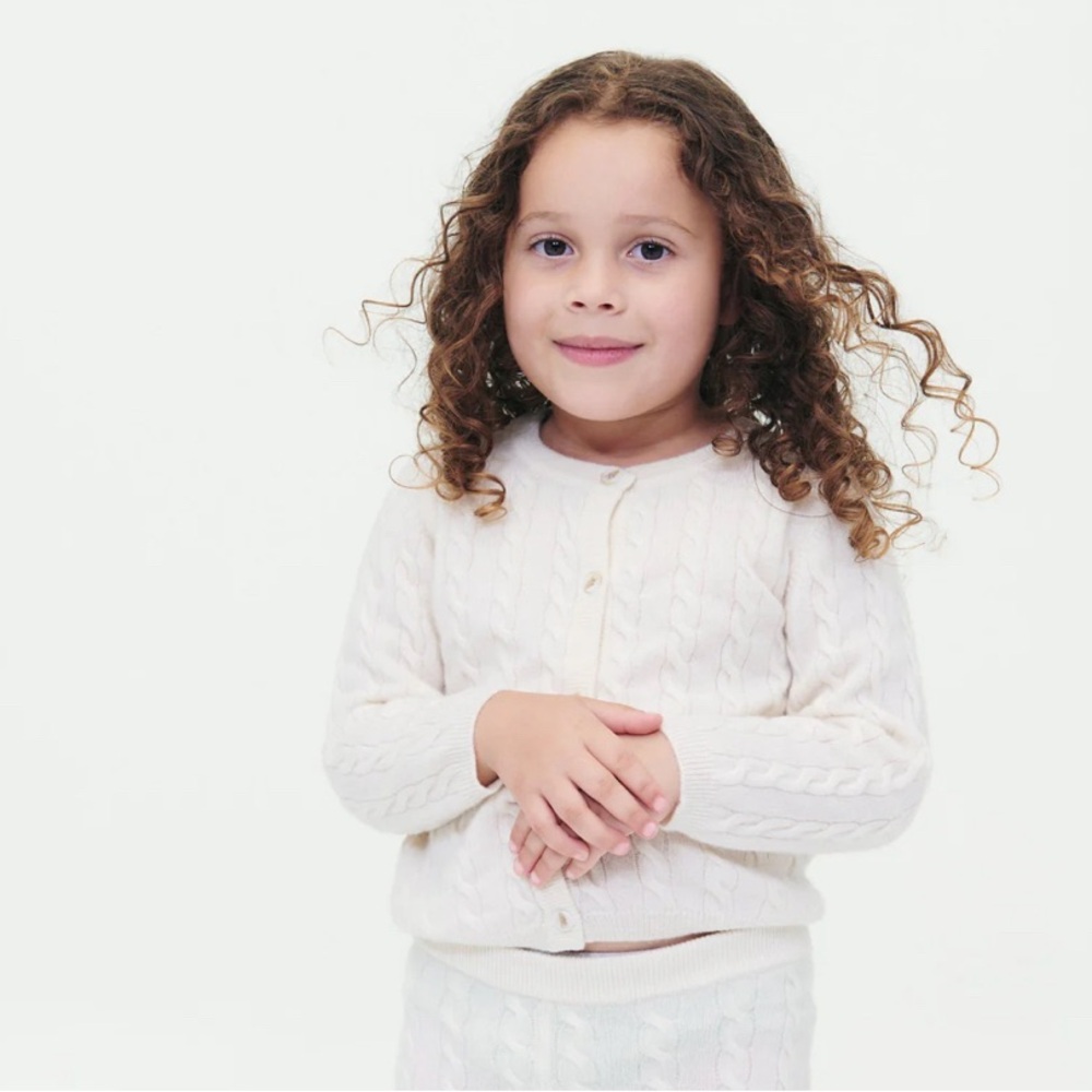 Naadam Kids Cashmere Cable Knit Cardigan
